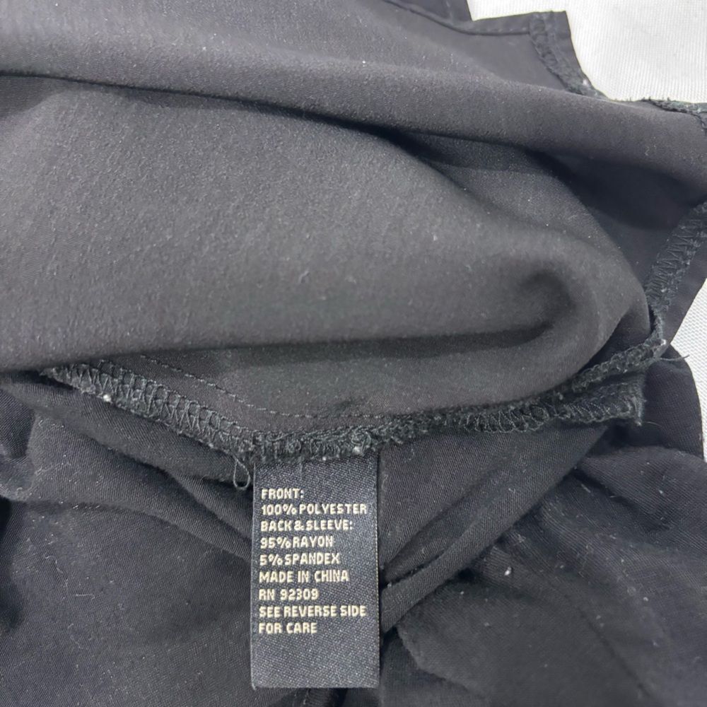 ‼️5/$25‼️ DG2 by Diane Gilman Women's Top Blouse Pullover Double Layered Black - Picture 8 of 8